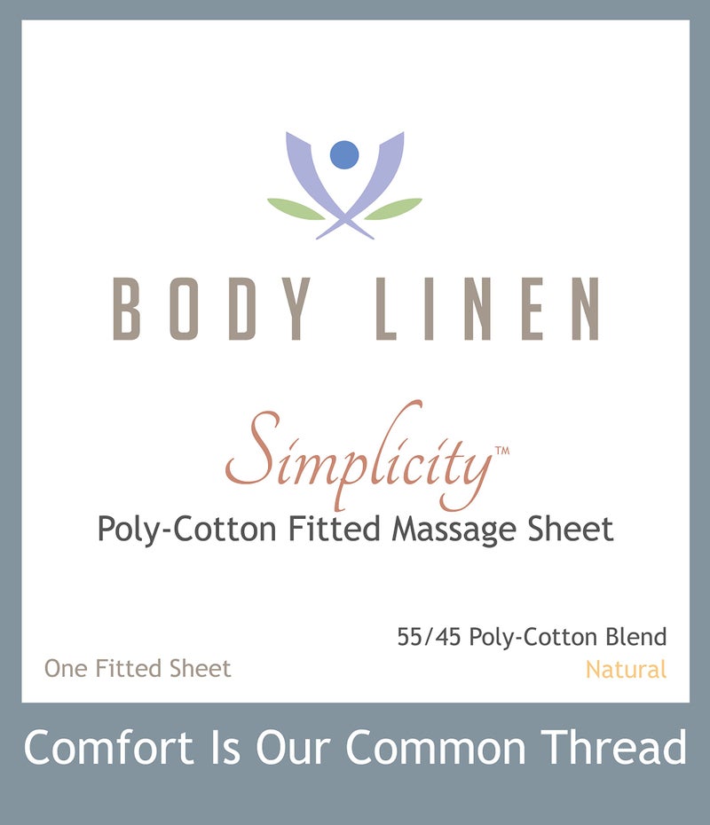 Body Linen Simplicity Poly Cotton Massage Table Fitted Sheets - 180 Thread Count. Roomy Fit for Tables 28-32 inches Wide, Soft and Durable. Available in White, Natural and Gray. (Natural 1 Pack) - Image 4